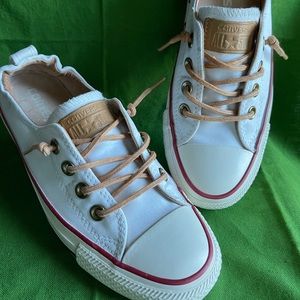 White Leather Converse All Star Sneakers